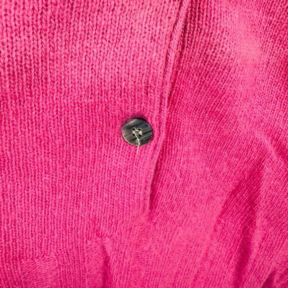 VTG 90s Kathryn Deene Lambswool Angora Cardigan Sweater 22/24 pink button front - Picture 3 of 5